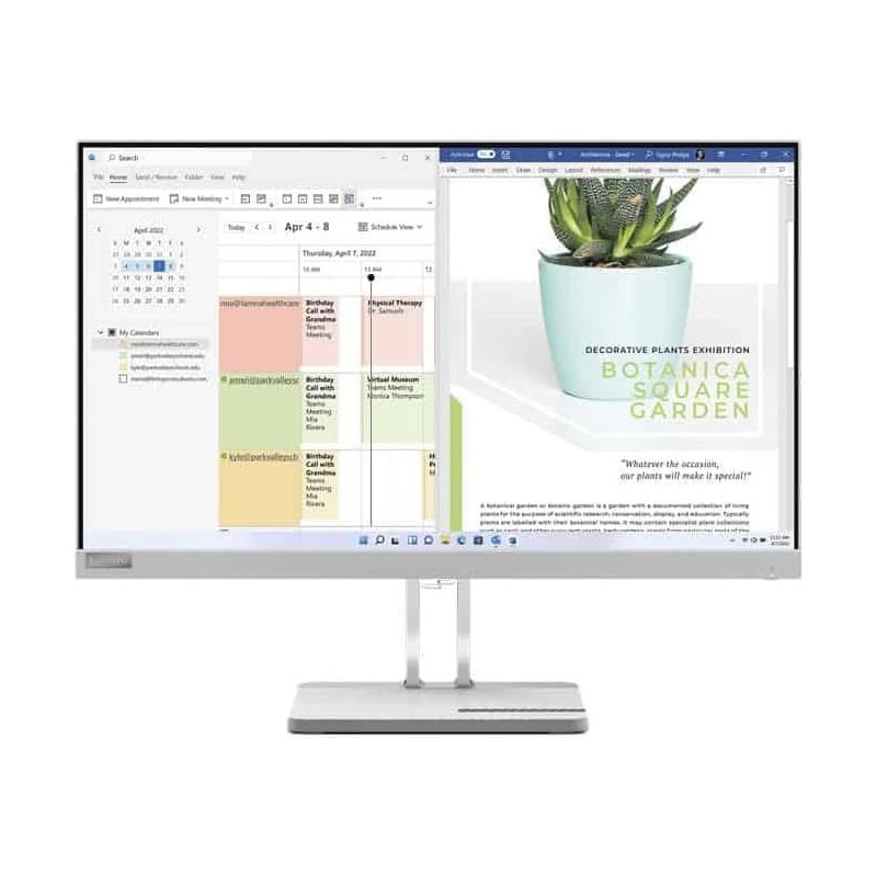 Lenovo L24E-40 VA Full HD 100Hz Anti-Glare Monitor With HDMI, VGA, AMD Freesync, Tilt Stand - Cloud Grey