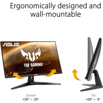 Asus TUF Gaming 27 Inch 2K Hdr Monitor (VG27AQ1A) - WQHD (2560 X 1440), IPS, 170Hz (Supports 144Hz), 1Ms, Extreme Low Motion Blur, Speaker, G-Sync Compatible, Vesa Mountable, Display Port, HDMI
