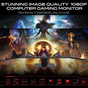 GameOn GOB24FHD75IPS 24 Inch FHD, 75Hz, 4ms, Flat IPS Gaming Monitor