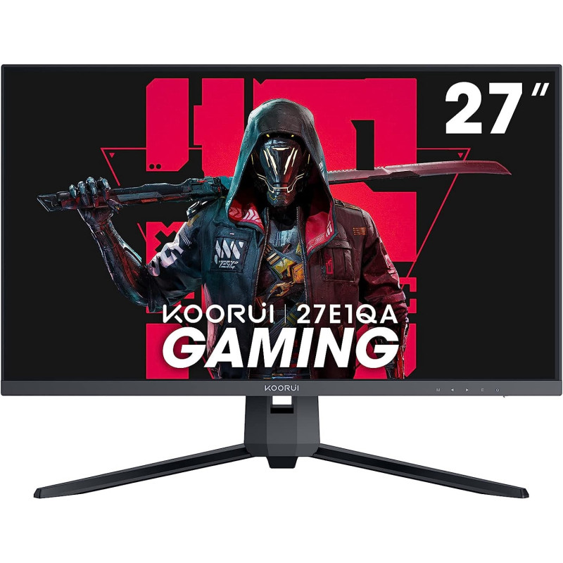 Koorui 27 Inch QHD Gaming Monitor 144 Hz, 1ms, DCI-P3 90% Color Gamut, Freesync, Ultra Slim Frame, VESA Mountable (2560x1440, HDMI, Display Port) Black