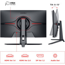 Koorui 27 Inch QHD Gaming Monitor 144 Hz, 1ms, DCI-P3 90% Color Gamut, Freesync, Ultra Slim Frame, VESA Mountable (2560x1440, HDMI, Display Port) Black