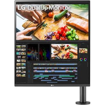 LG DualUp Monitor 28MQ780 27.6 Inch 16:18 SDQHD 2560x2880/ Nano IPS/ DCI-P3 98%/ HDr10/ USB Type-C/ Power Delivery 90W / Built-In KVM/ Ergo Stand