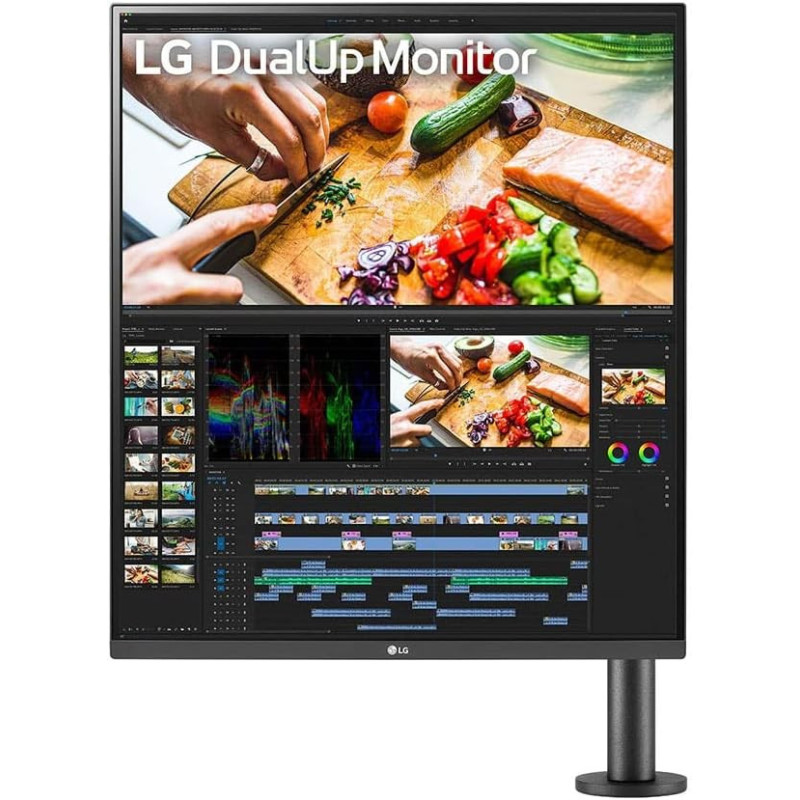 LG DualUp Monitor 28MQ780 27.6 Inch 16:18 SDQHD 2560x2880/ Nano IPS/ DCI-P3 98%/ HDr10/ USB Type-C/ Power Delivery 90W / Built-In KVM/ Ergo Stand