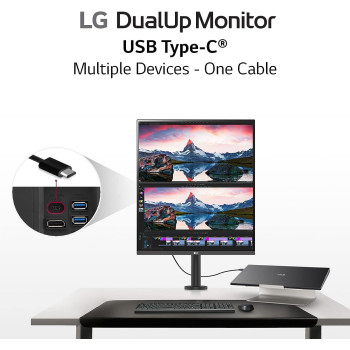 LG 28MQ780-B 28 Inch SDQHD (2560 X 2880) Nano IPS Dualup Monitor With Ergo Stand, DCI-P3 98% (Typ.) With Hdr10, USB Type-C (90W PD) - Black