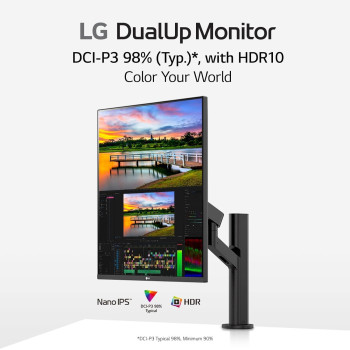 LG 28MQ780-B 28 Inch SDQHD (2560 X 2880) Nano IPS Dualup Monitor With Ergo Stand, DCI-P3 98% (Typ.) With Hdr10, USB Type-C (90W PD) - Black