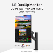 LG 28MQ780-B 28 Inch SDQHD (2560 X 2880) Nano IPS Dualup Monitor With Ergo Stand, DCI-P3 98% (Typ.) With Hdr10, USB Type-C (90W PD) - Black