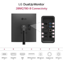 LG 28MQ780-B 28 Inch SDQHD (2560 X 2880) Nano IPS Dualup Monitor With Ergo Stand, DCI-P3 98% (Typ.) With Hdr10, USB Type-C (90W PD) - Black