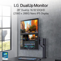 LG 28MQ780-B 28 Inch SDQHD (2560 X 2880) Nano IPS Dualup Monitor With Ergo Stand, DCI-P3 98% (Typ.) With Hdr10, USB Type-C (90W PD) - Black