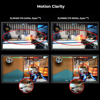 BenQ Zowie XL2566K 24.5 Fast TN In 360Hz Gaming Monitor Motion Clarity Dyac, 1080P, XL Setting To Share, Custom Quick Menu, S Switch, Shield, Smaller Base, Adjustable Height & Tilt, Black