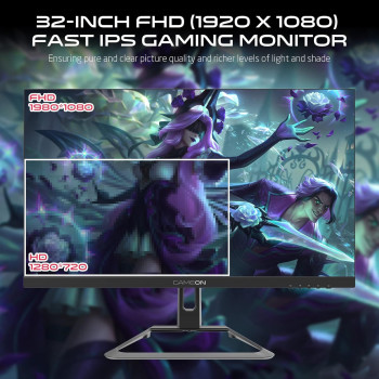 GameOn GOE32FHD165VA 32 Inch FHD, 165Hz, 1ms Flat Gaming Monitor, Black - (HDMI 2.1 Console Compatible)