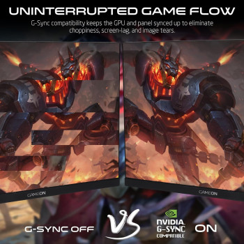 GameOn GOE32FHD165VA 32 Inch FHD, 165Hz, 1ms Flat Gaming Monitor, Black - (HDMI 2.1 Console Compatible)