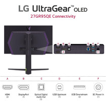LG 27 Inch UltraGear OLED QHD Gaming Monitor With 240Hz .03ms GtG & Nvidia G-Sync Compatible, Black (27GR95QE-B.AUS)