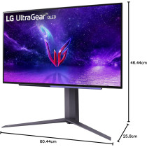 LG 27 Inch UltraGear OLED QHD Gaming Monitor With 240Hz .03ms GtG & Nvidia G-Sync Compatible, Black (27GR95QE-B.AUS)
