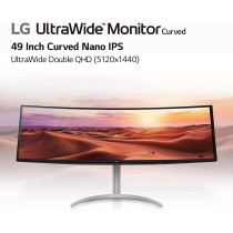 LG Ultrawide Monitor (49WQ95C) 49 Inch 32:9 Nano IPS Display, DQHD(5120 x 1440P) At 144Hz, DCI-P3 98%, Display HDR400, Curved