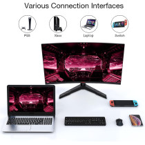 Koorui 27E6QC QHD Curved 27 Inch Monitor, Fast VA Computer Gaming Monitor (2560 x 1440P, R1800, 144Hz, 1Ms, DCI-P3 85%, DP+HDMI, Game Mode, Eye Protection, Rocker Button), Narrow Bezel On Three Sides