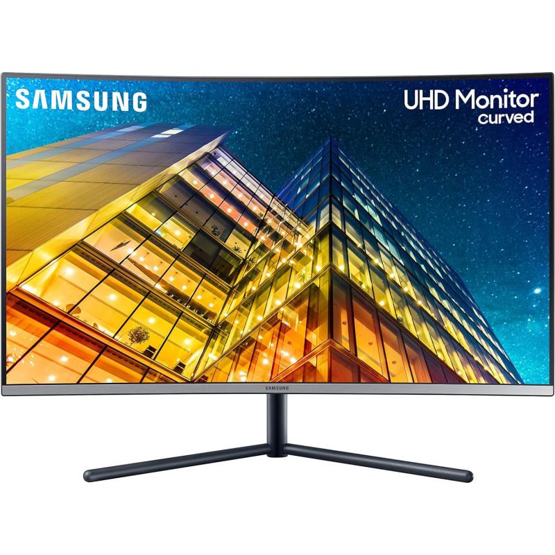 Samsung U32R590 CW UHD 32 Inch 3840 x 2160 Pixels 1500R Curved Screen, Tilt Adjustment, Flicker-Free Monitor, 60 Hz Refresh Rate, Dark Blue Grey