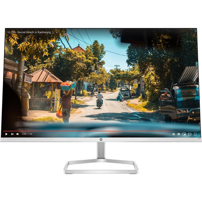 HP New 27 Inch FHD 1080P IPS LED Anti-Glare Monitor, AMD Freesync, 70Hz, 300 Nits, 2 HDMI & VGA Ports, Tilt (M27F) - Silver And Black (27 Inch)