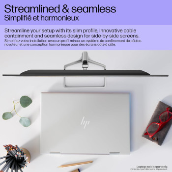 HP New 27 Inch FHD 1080P IPS LED Anti-Glare Monitor, AMD Freesync, 70Hz, 300 Nits, 2 HDMI & VGA Ports, Tilt (M27F) - Silver And Black (27 Inch)