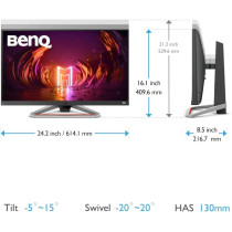 BenQ Mobiuz EX2710S 27 Inch HDRI IPS Gaming Monitor, 165Hz 1Ms MPRT, Freesync Premium, FHD 1080P, SRGB, Built-In Speakers, Free, Bezel-Less