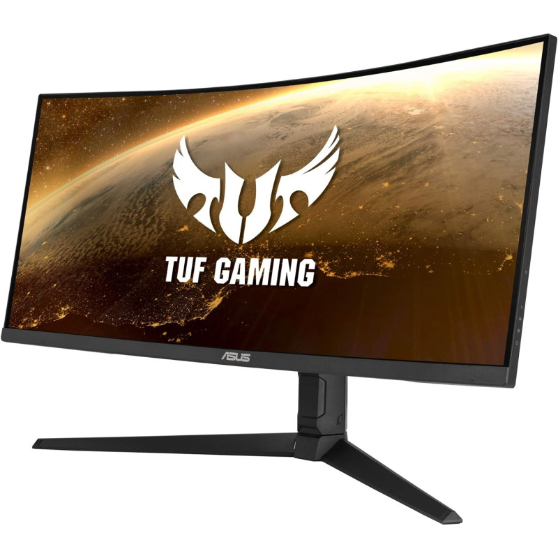 Asus TUF 34 Inch Curved Gaming Monitor - WQHD (3440x1440), 165Hz, 1ms, Extreme Low Motion Blur, Freesync Premium, Eye Care, Height Adjustable, Display HDR 400, Display Port, HDMI, USB - VG34VQL1B