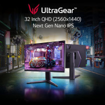LG 32GQ850 B 32 Inch QHD 2560 x 1440 Nano IPS Gaming Monitor With 1Ms Response Time And 240Hz Refresh Rate, Gync Compatible & AMD Freesync Premium Pro, Black, 32GQ850-B.AUS, LG32GQ850B