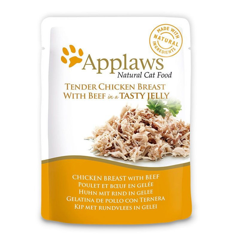 Applaws 70g x 12pcs Cat Chicken With Beef Jelly Pouch