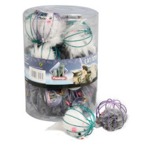 Flamingo Cat Toy Wire with Mouse, OS, WHITE , BLACK 