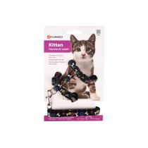 Flamingo Topo Mouse Motif Kitten Harness & Leash, BLACK