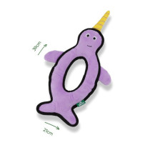 Beco Rough and Tough Narwhal Soft Dog Toy, LARGE, PURPLE