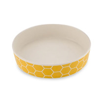 Beco Classic Bamboo Ocean Waves Cat Bowl, WHITE