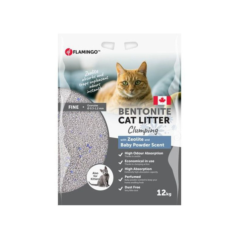Flamingo 12Kg Bentonite Cat Litter Zeolite Baby Powder