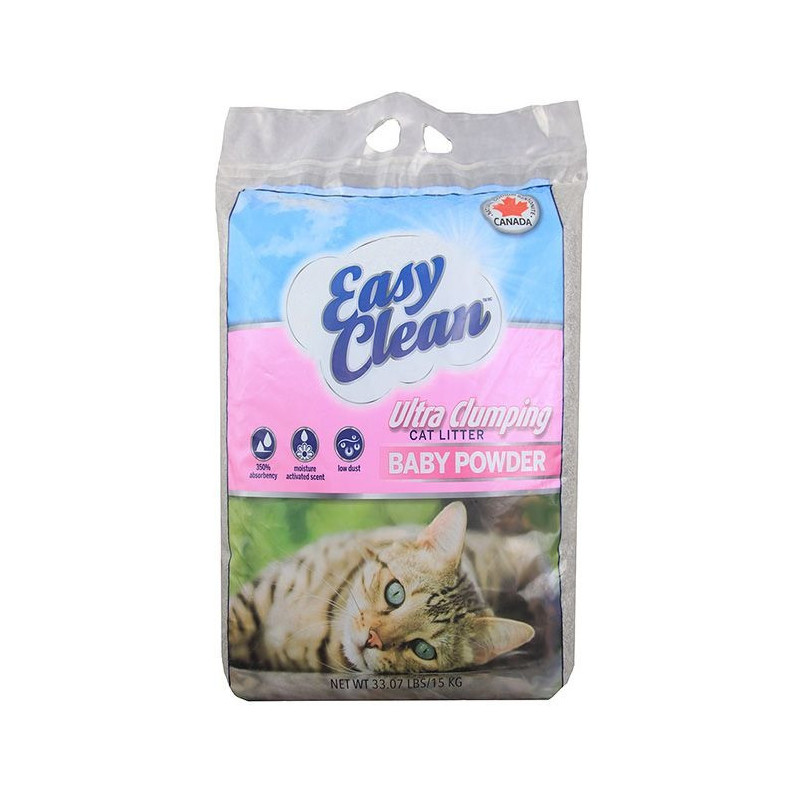 Easy Clean Cat Litter Ultra Clumping Baby Powder, 15 Kg