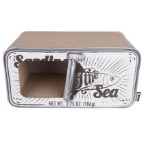 District 70 Sardine 2-in-1 Cat Scratcher & Cave, White