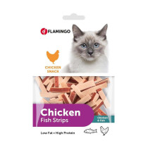 Flamingo 85G Chicken Fish Strips Cat Treats, Pink
