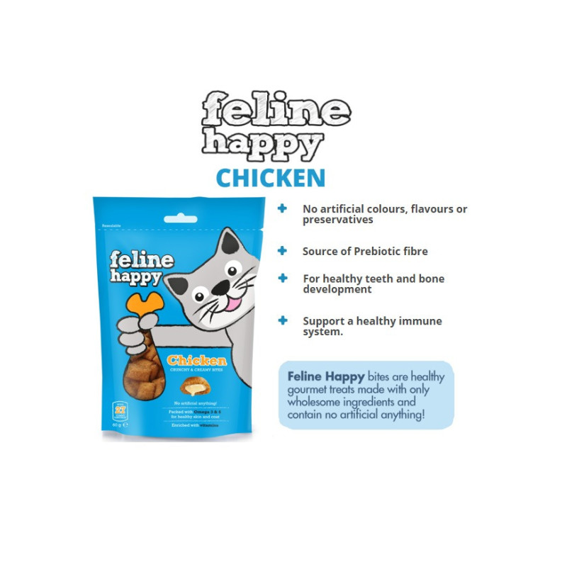 Feline Happy 60g Cat Treats Chicken
