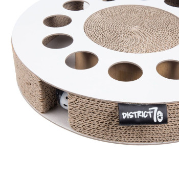 District 70 Whirl Cardboard Cat Scratch Toy, BLACK 