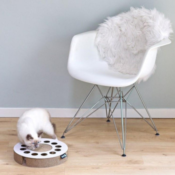 District 70 Whirl Cardboard Cat Scratch Toy, BLACK 