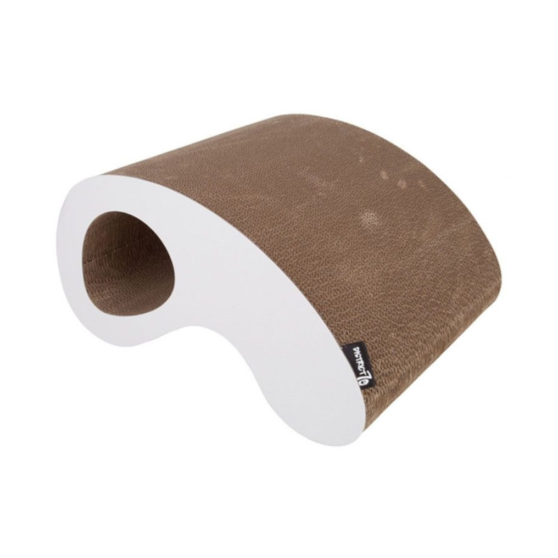 District 70 Rocking Cardboard Cat Scratcher, BROWN - WHITE