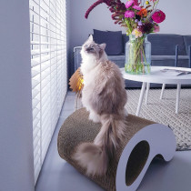 District 70 Rocking Cardboard Cat Scratcher, BROWN - WHITE