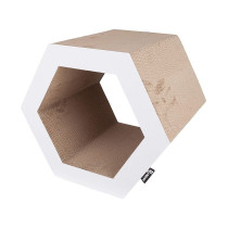 District 70 Hexa Cardboard Cat Scratcher, BROWN - WHITE