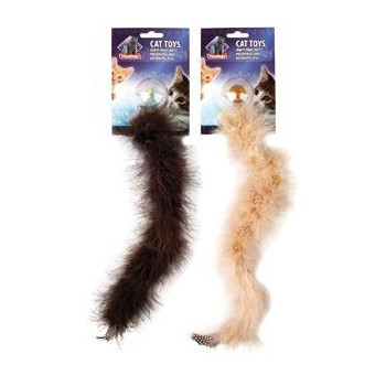 Flamingo Cat Toy Shaky Boa, WHITE , BLACK