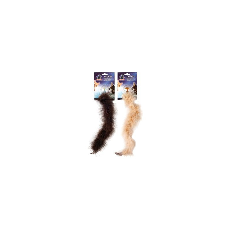 Flamingo Cat Toy Shaky Boa, WHITE , BLACK