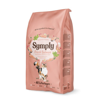 Symply 1.5Kg Cat Dry Food With Salmon All Life Stages, Brown