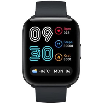 Mibro C2 Smart Watch 1.69 Touch Control HD Screen 24H Heart Rate & Sleep Monitoring SpO2 Sensor Measurement- Black
