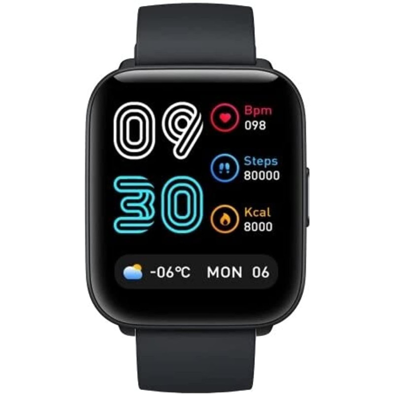 Mibro C2 Smart Watch 1.69 Touch Control HD Screen 24H Heart Rate & Sleep Monitoring SpO2 Sensor Measurement- Black