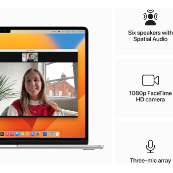 Apple MacBook Air (2023), 15.3 inch, M2 Chip With 8 Core CPU & 10 Core GPU, 256GB SSD, Silver - MQKR3 1 Year Warranty