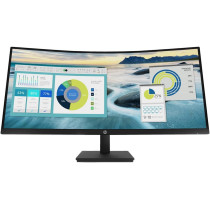 HP P34HC G4 34 Inch WQHD Curved Screen Edge LED LCD Monitor - Vertical Alignment - 3440 x 1440 - 250 Nit - 100 Hz Rr - HDMI - Display Port - Black