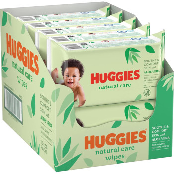 Huggies Natural Baby Wipes, Aloe Vera Wipes, 10 Pack x 56 Wipes (560 Wipes)