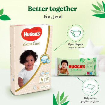 Huggies Natural Baby Wipes, Aloe Vera Wipes, 10 Pack x 56 Wipes (560 Wipes)