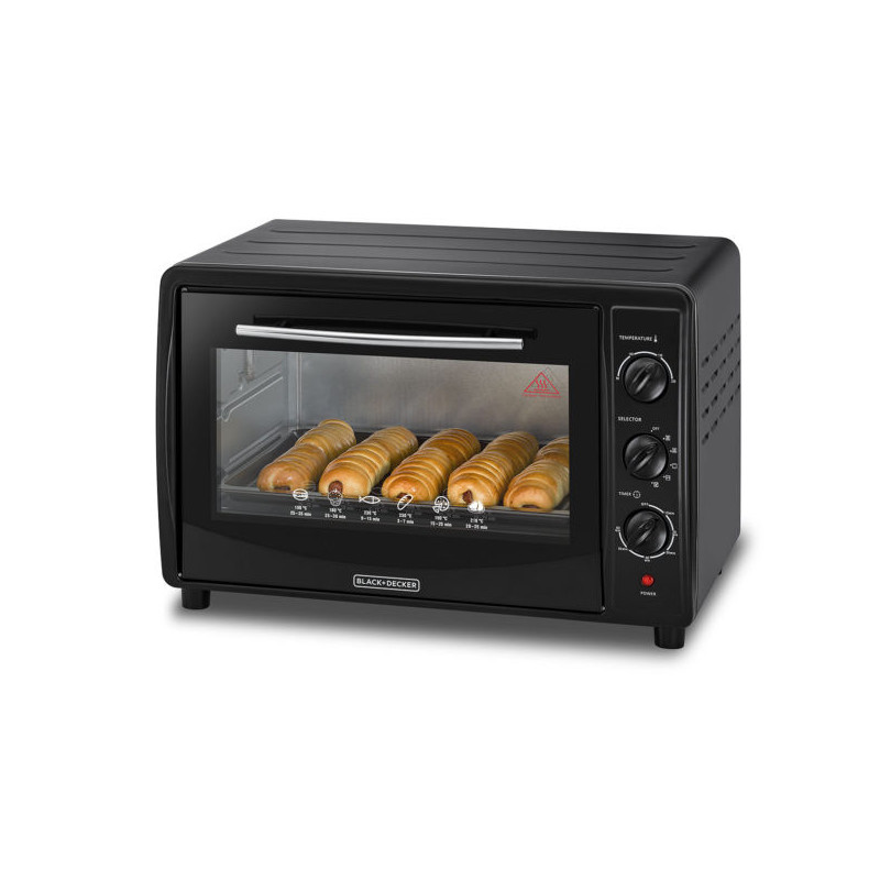 Black+Decker Double Glass Toaster Oven 45L,1800 W, TRO45RDG-B5, Black